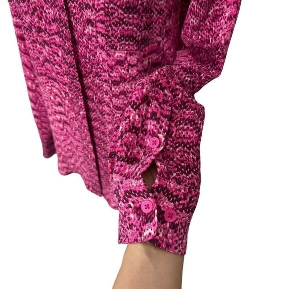Equipment New w Tags Snakeskin Buttoned Tunic Blouse Silk Magenta XSmall - Picture 8 of 12